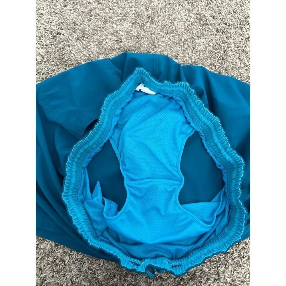 nike men’s swim trunks swim shorts blue lined men’s size XL
